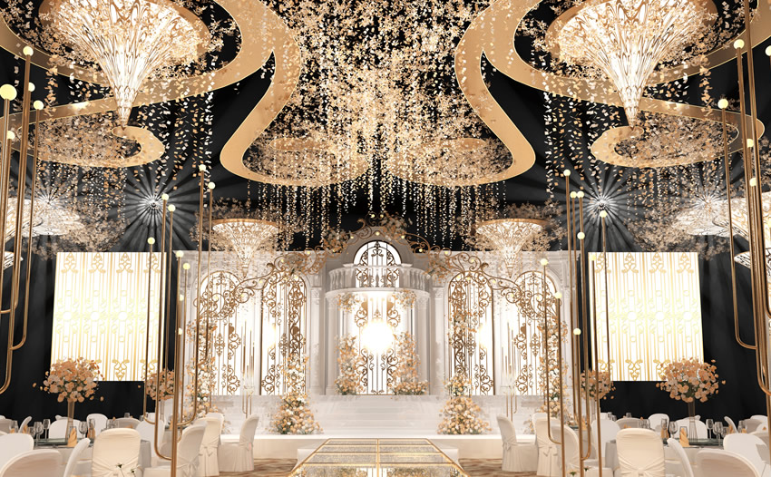 路桥花木兰喜事汇金色大厅效果展示